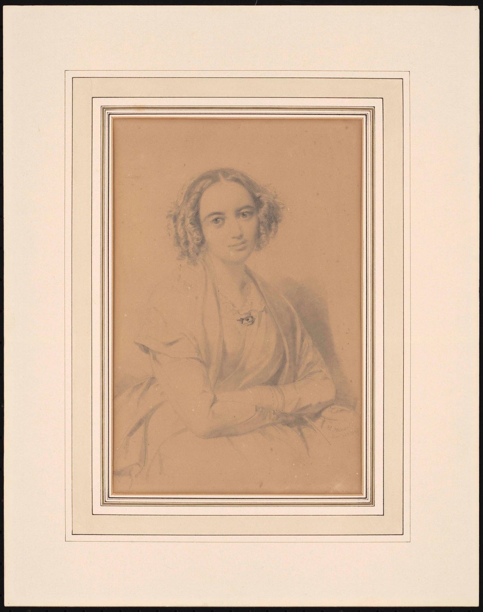 Portret kompozytorki Fanny Hensel z domu Mendelssohn 1805-1847, 1847. autorstwa Wilhelm Hensel