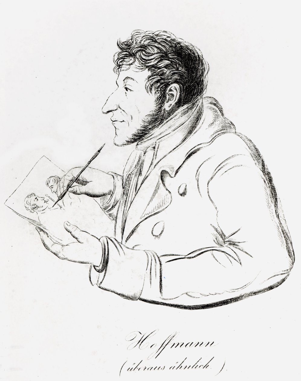 Autoportret Hoffmanna przedstawiający siebie wykonującego autoportret (zdjęcie bw) autorstwa Wilhelm Hoffmann