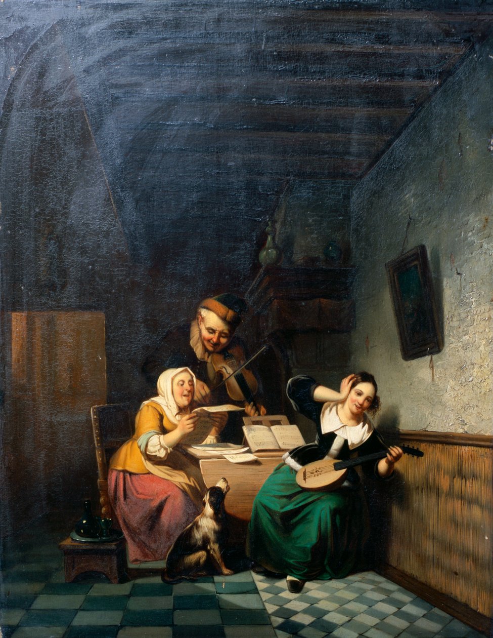Muzyczne przyjęcie (olej na płótnie) autorstwa Wilhelm J. Schumann