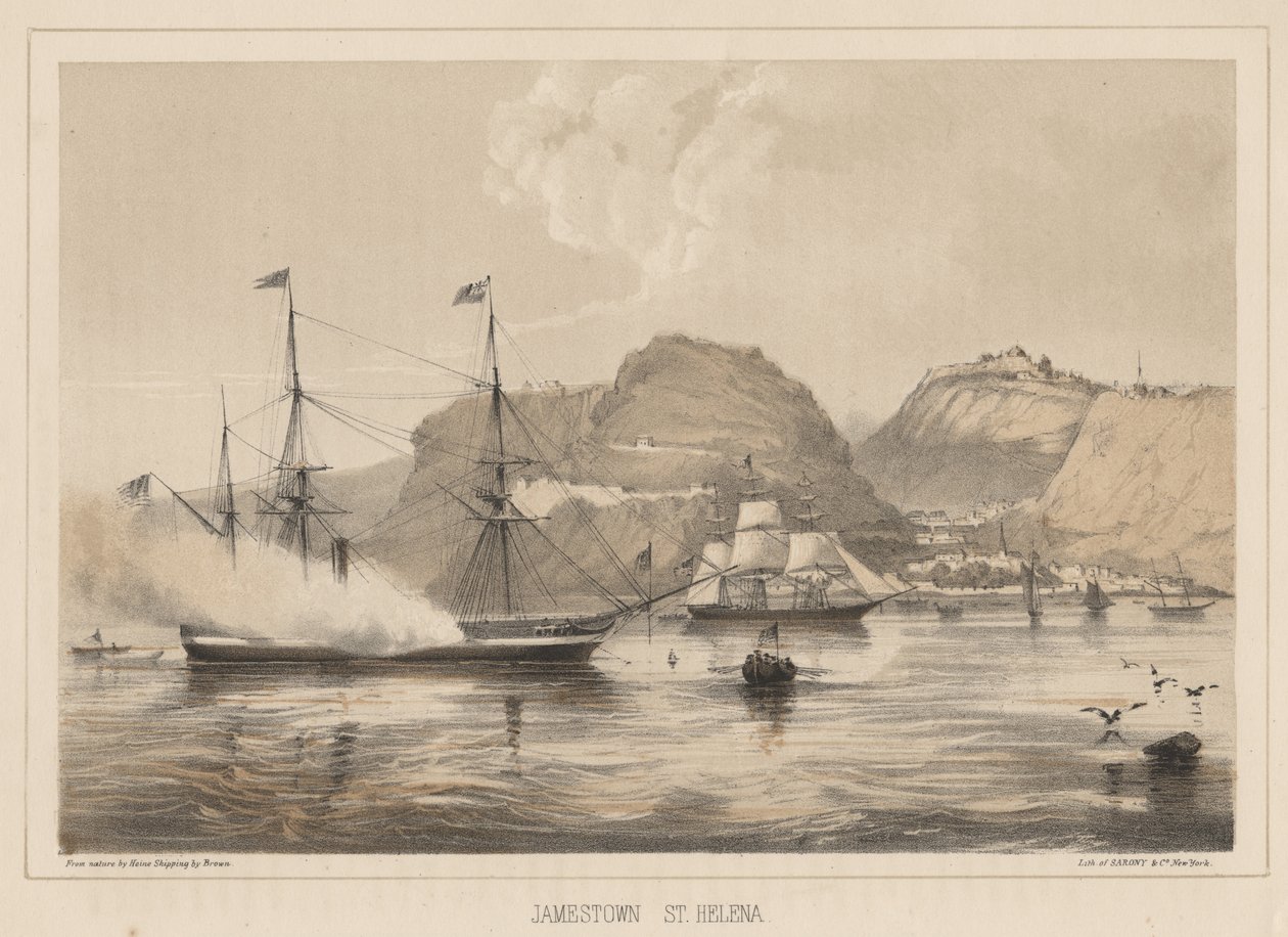 Jamestown, Św. Helena, 1855 autorstwa Wilhelm Joseph Heine