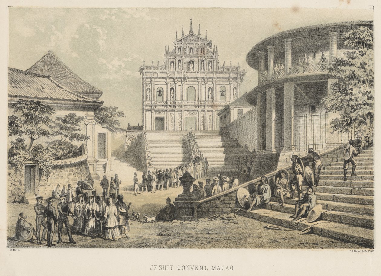 Klasztor Jezuitów, Makao, 1855 autorstwa Wilhelm Joseph Heine