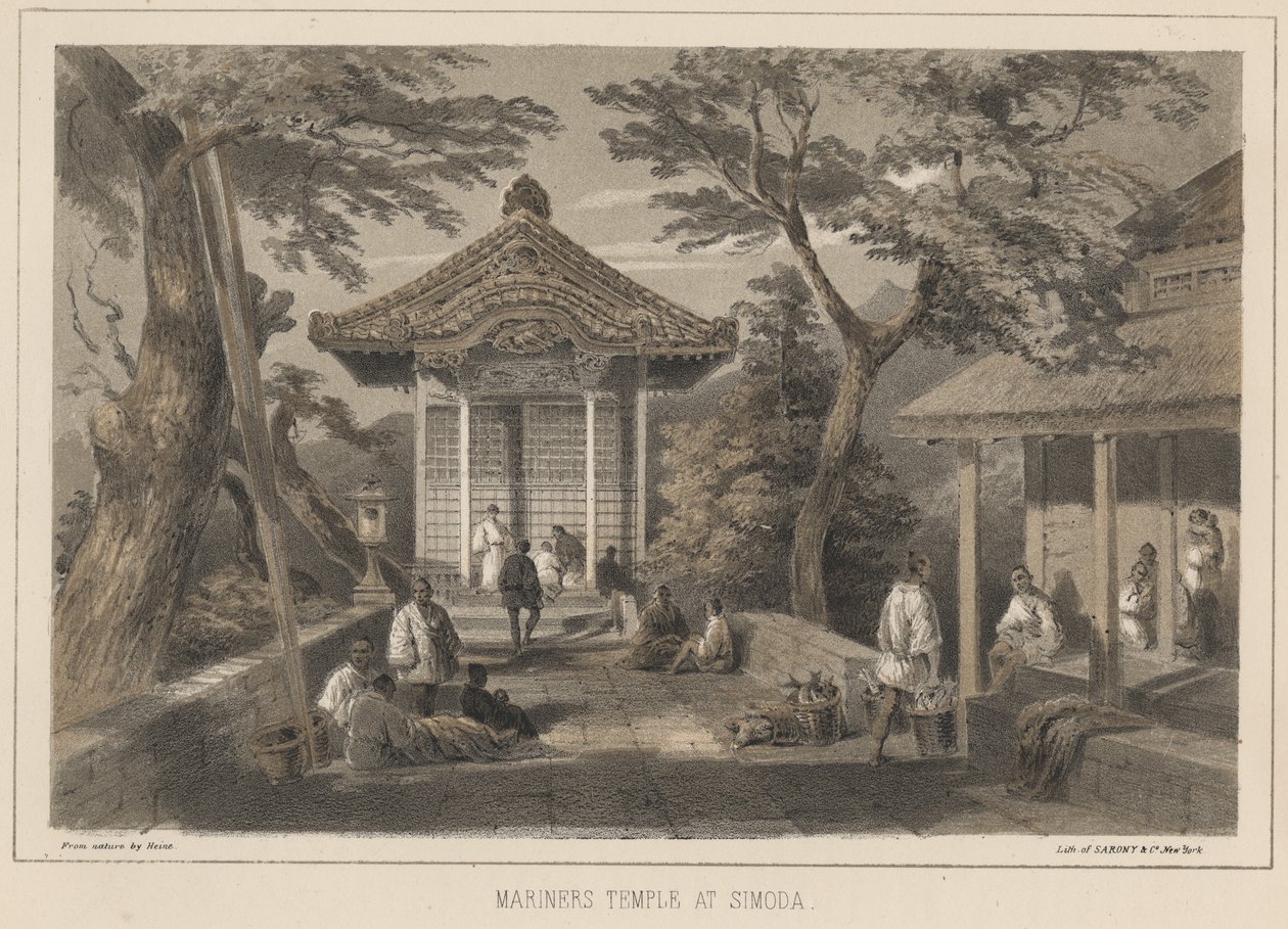 Świątynia Marynarzy w Simoda, 1855 autorstwa Wilhelm Joseph Heine