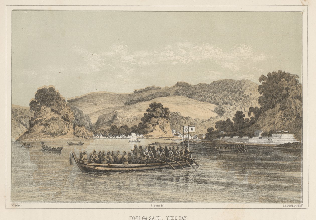 To-Ri-Ga-Sa-Ki, Zatoka Yedo, 1855 autorstwa Wilhelm Joseph Heine