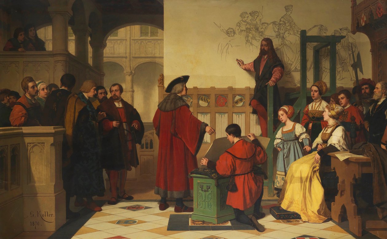 Albrecht Dürer Odwiedziny przez cesarza Maksymiliana, 1870. autorstwa Wilhelm Koller