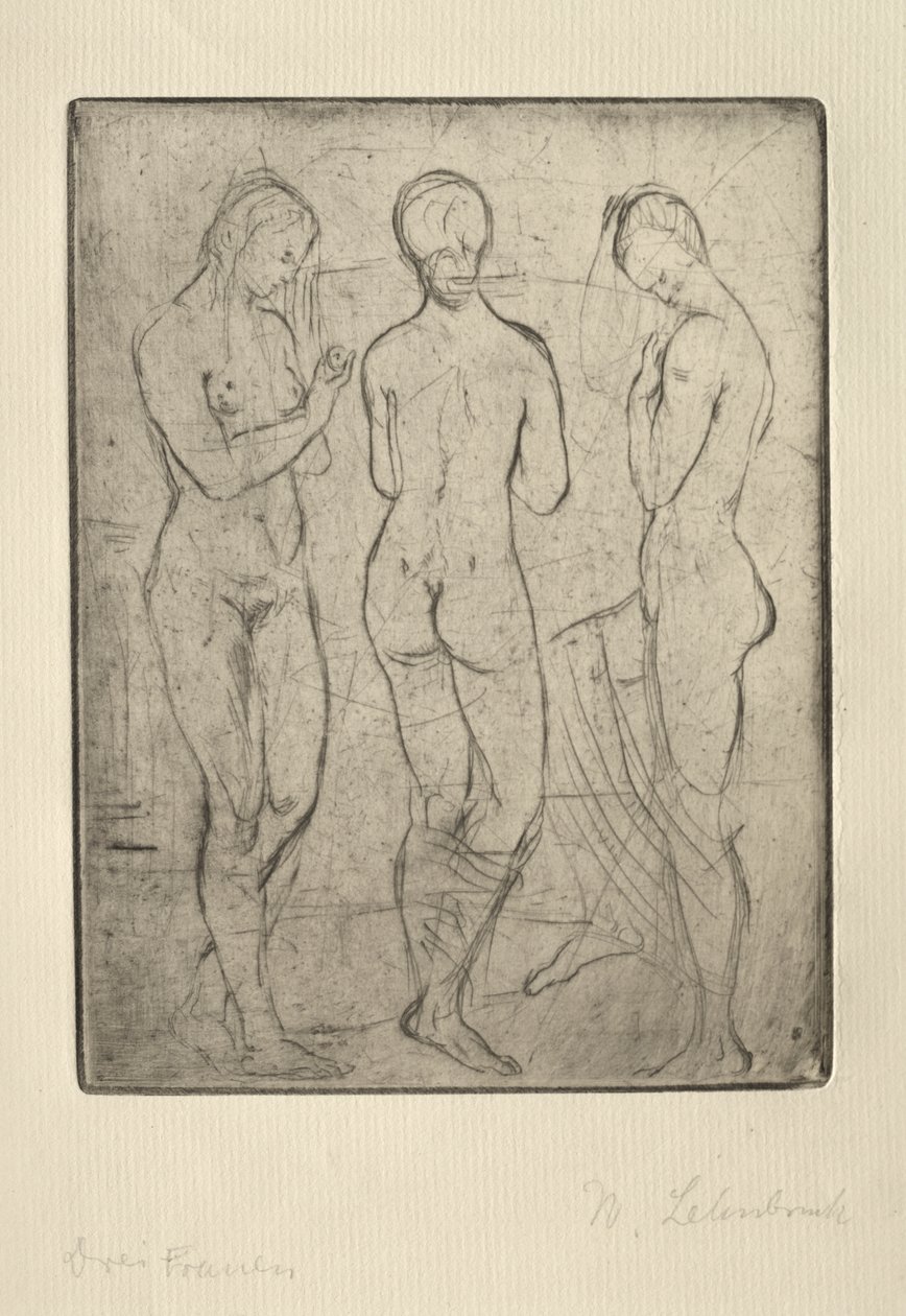 Trzy kobiety autorstwa Wilhelm Lehmbruck