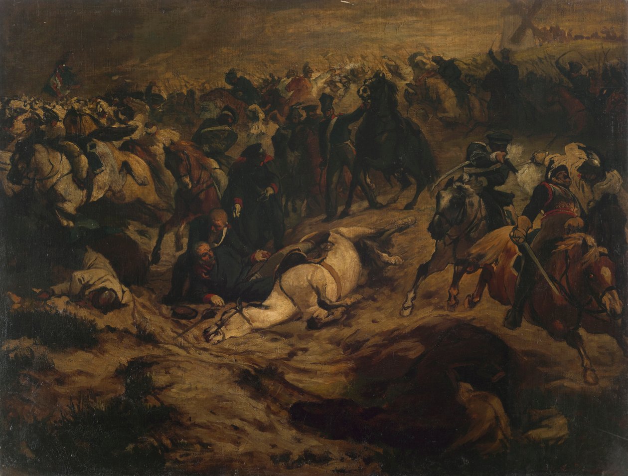 Blücher zostaje ranny pod Ligny autorstwa Wilhelm Lindenschmit der Jüngere