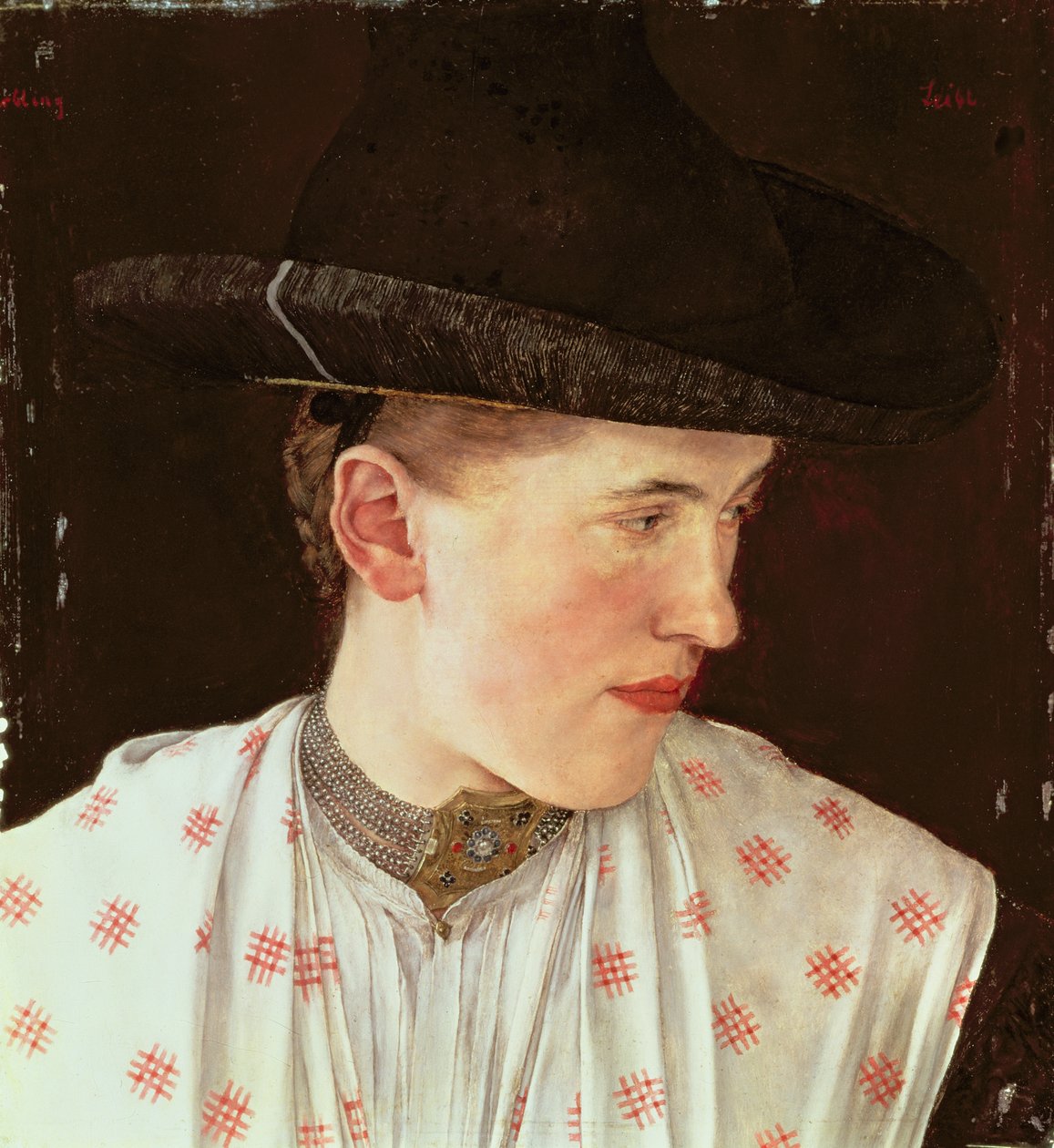 Głowa Chłopskiej Dziewczyny, ok.1880 autorstwa Wilhelm Maria Hubertus Leibl