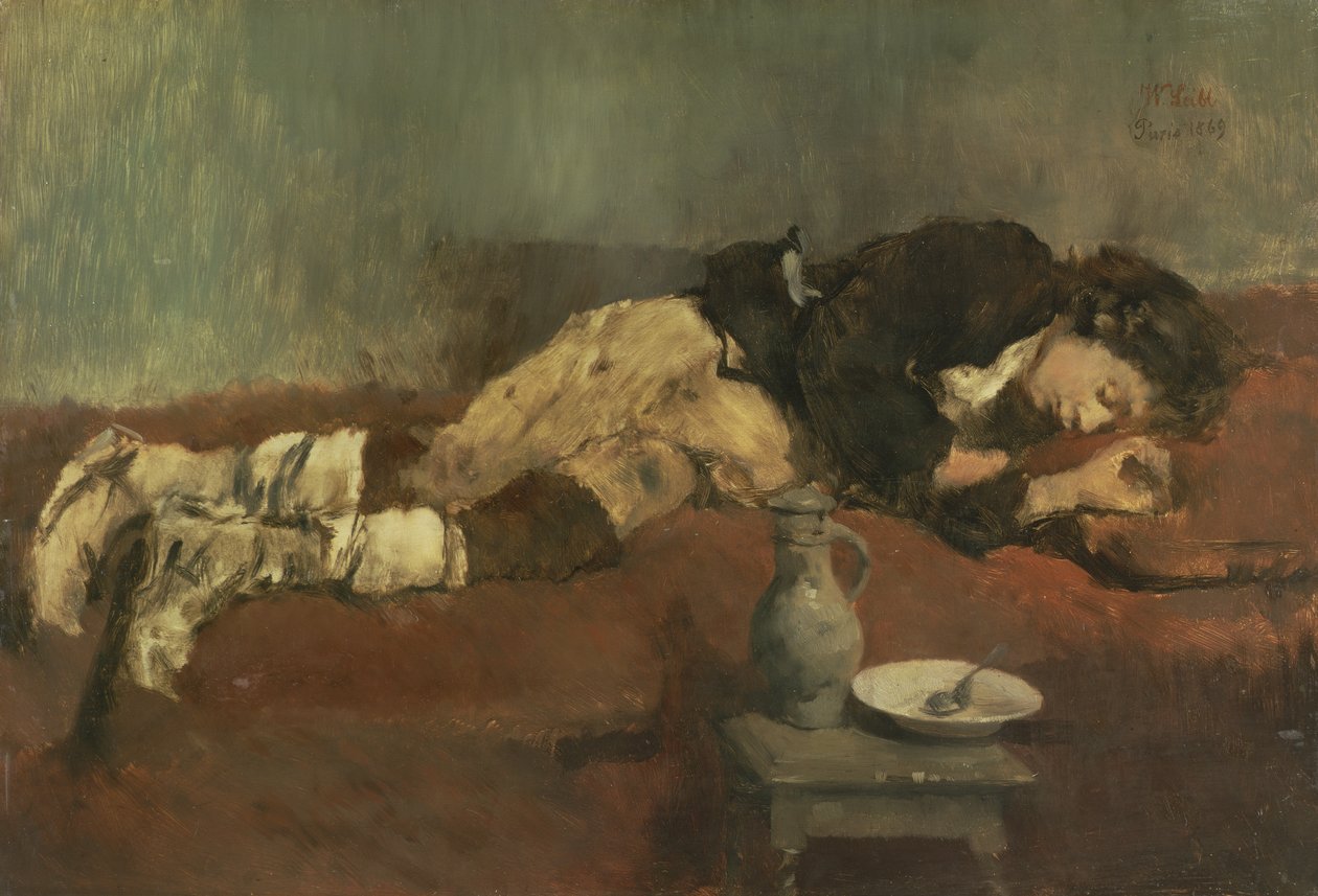 śpiący chłopiec sabaudzki, 1869 (panel) autorstwa Wilhelm Maria Hubertus Leibl