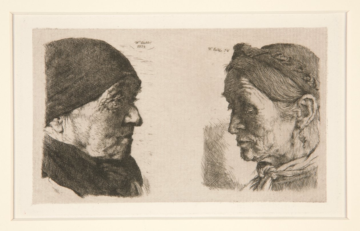 Bez tytułu [badanie dwóch głów] autorstwa Wilhelm Maria Hubertus Leibl