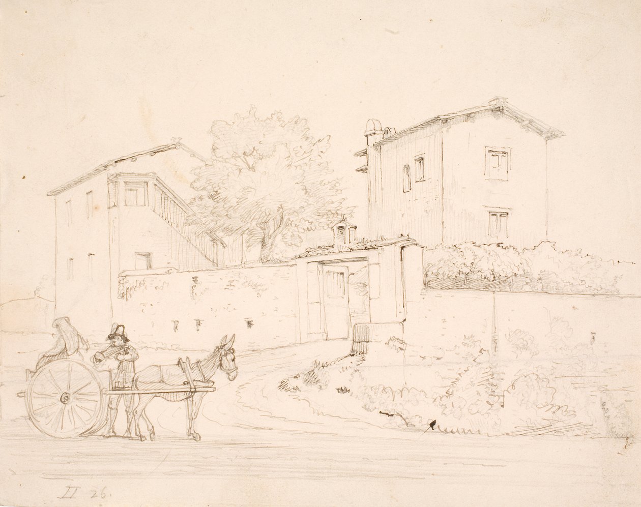 Powóz osłów przed Porta del Popolo autorstwa Wilhelm Marstrand