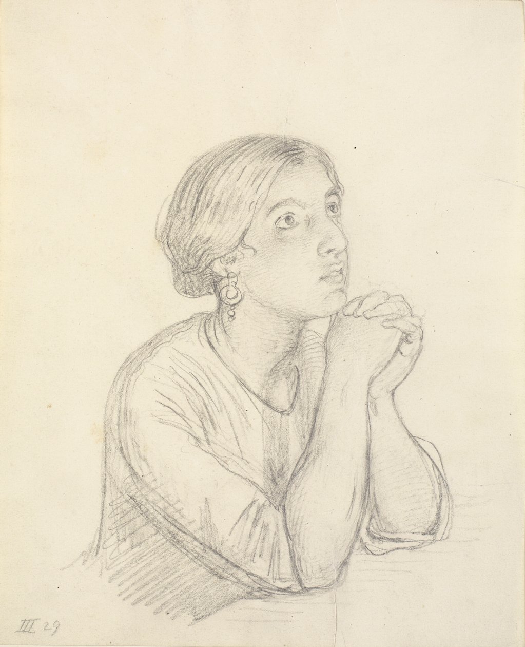 Modląca się Włoszka, portret z odkrytą klatką piersiową autorstwa Wilhelm Marstrand