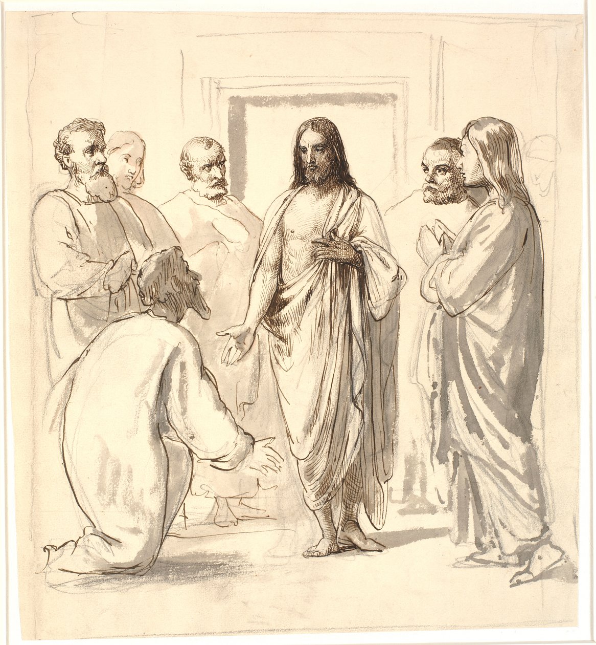 Chrystus i niewierzący Tomasz autorstwa Wilhelm Marstrand