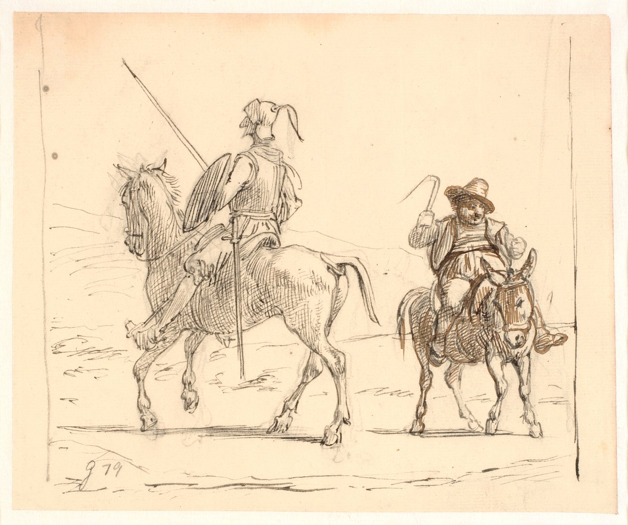 Don Kichot jedzie w lewo, Sancho Pansa w prawo autorstwa Wilhelm Marstrand