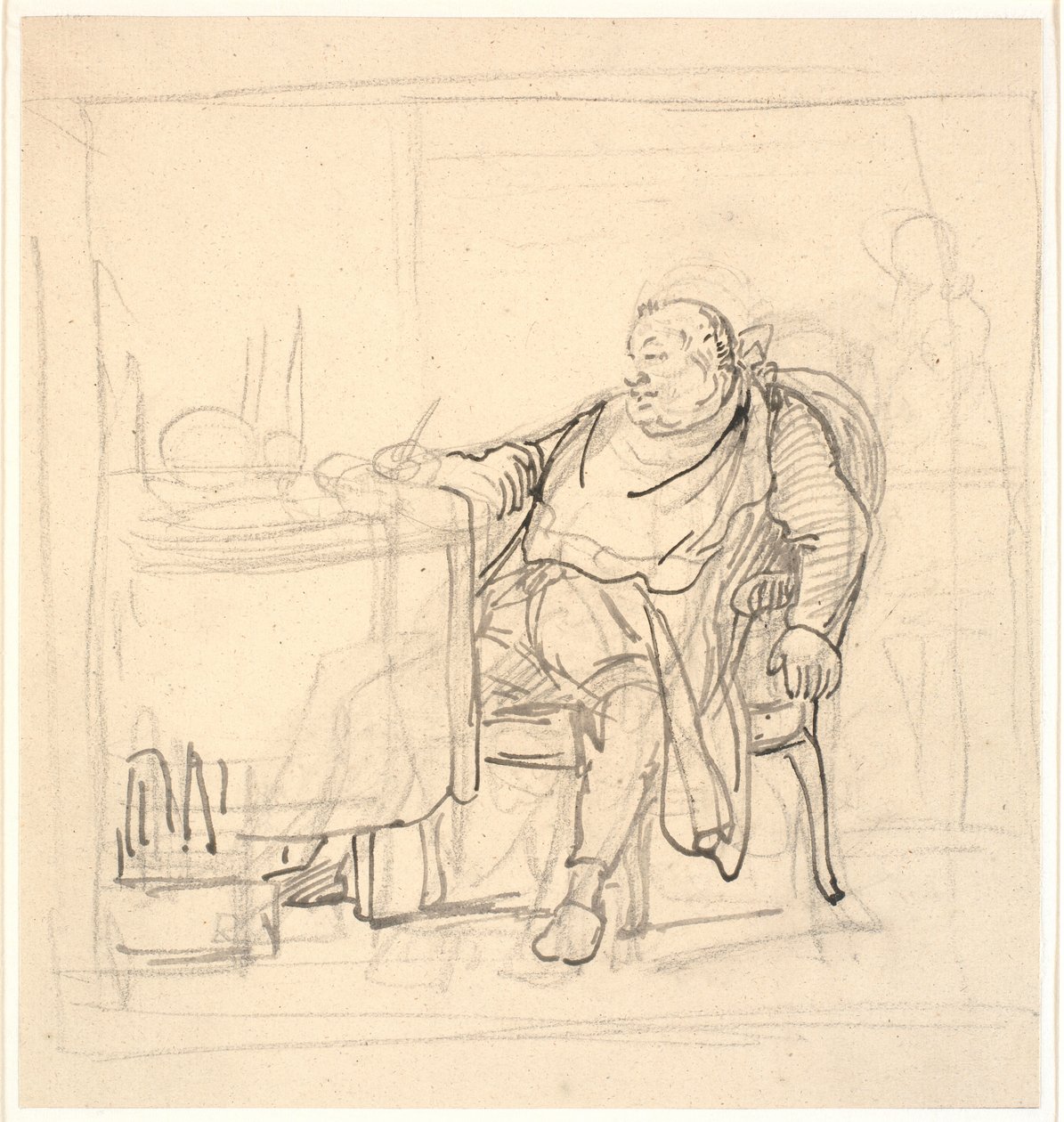 Grubas przy stole obiadowym autorstwa Wilhelm Marstrand