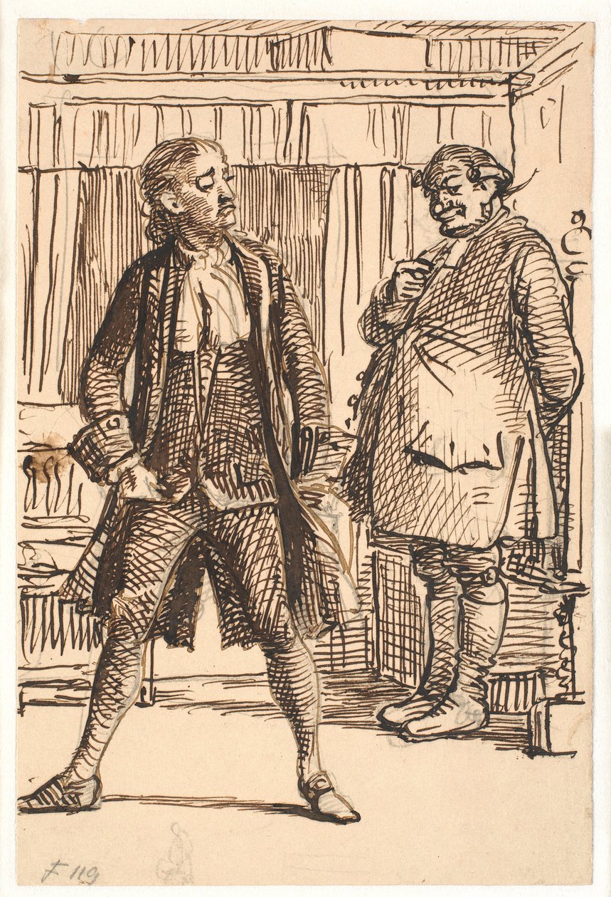 Erasmus Montanus i Per Degn autorstwa Wilhelm Marstrand