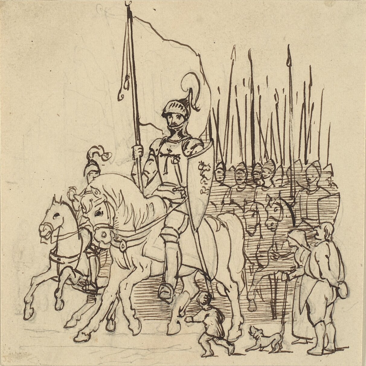 Holger Danske na czele swoich jeźdźców autorstwa Wilhelm Marstrand