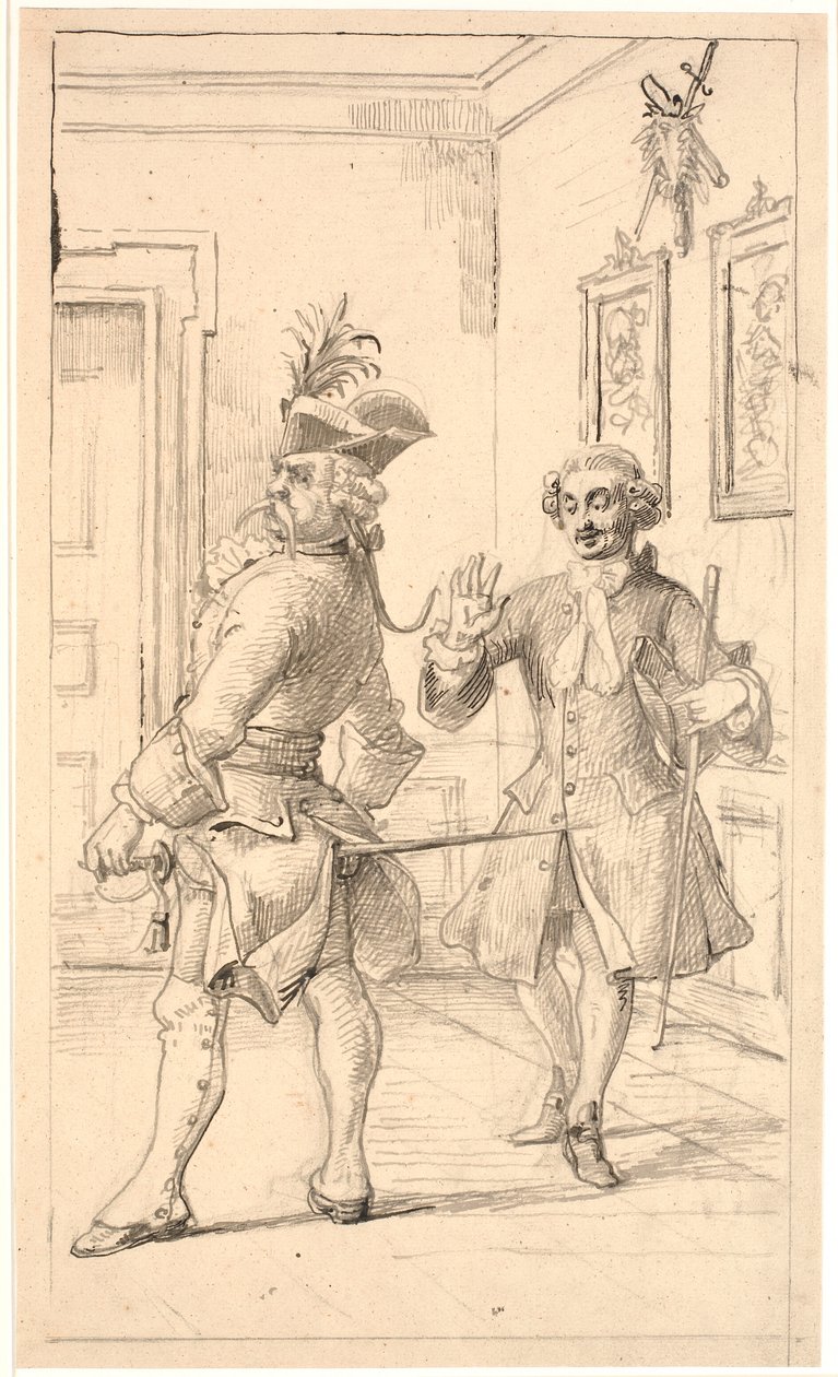 Jepser porównuje plecy Jacoba von Thyboe do szybu wimmel autorstwa Wilhelm Marstrand