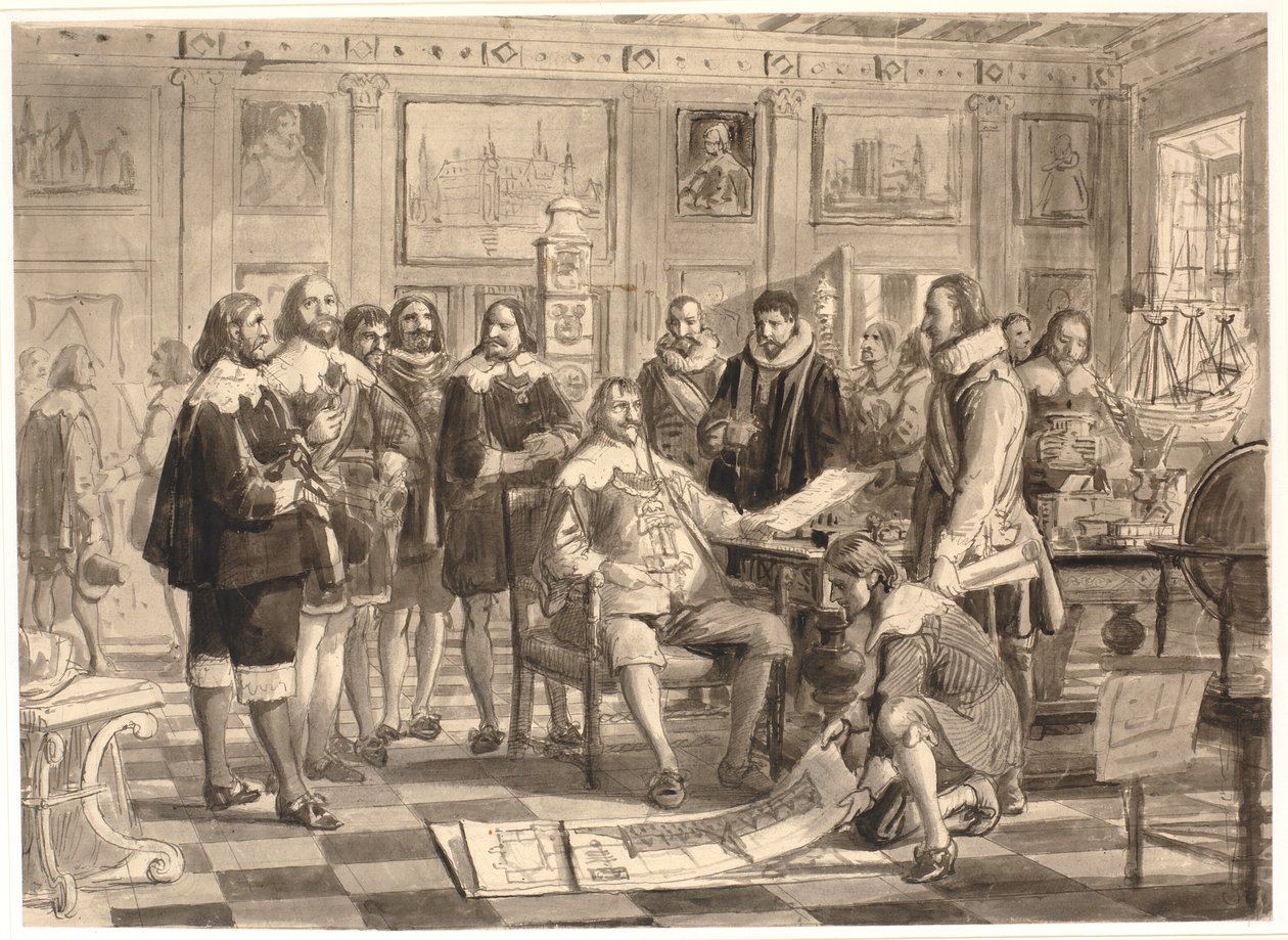 Plan Giełdy przedstawia Chr. 4. w sali audiencyjnej w Rosenborg autorstwa Wilhelm Marstrand