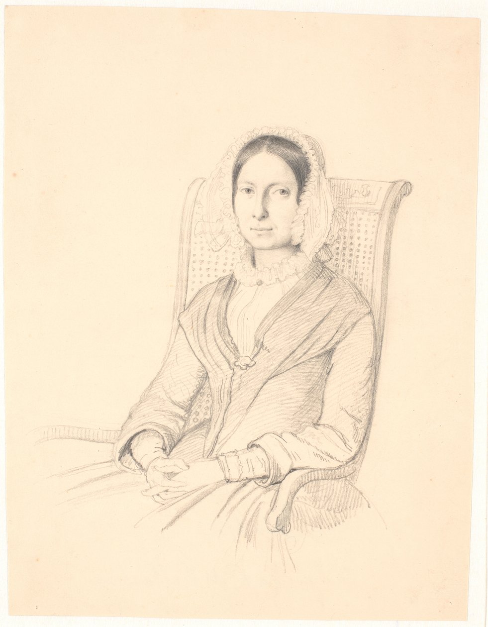 Portret Sophie Frederikke Raffenberg, siedząca w fotelu autorstwa Wilhelm Marstrand