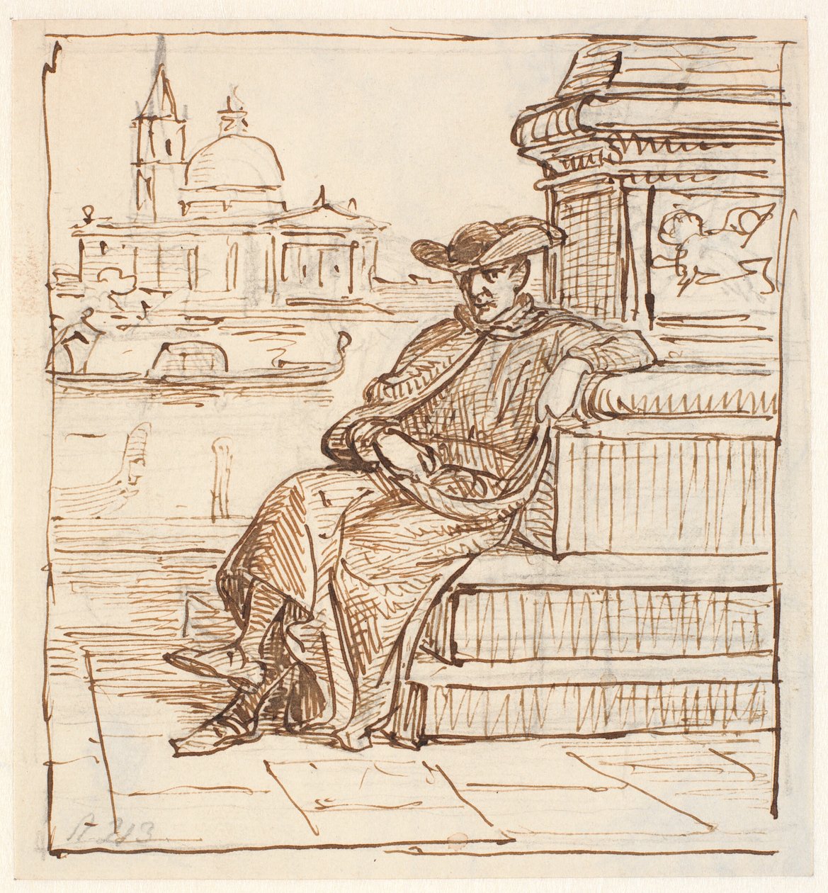 Ksiądz w Kolumnie Maren na Piazzetta autorstwa Wilhelm Marstrand