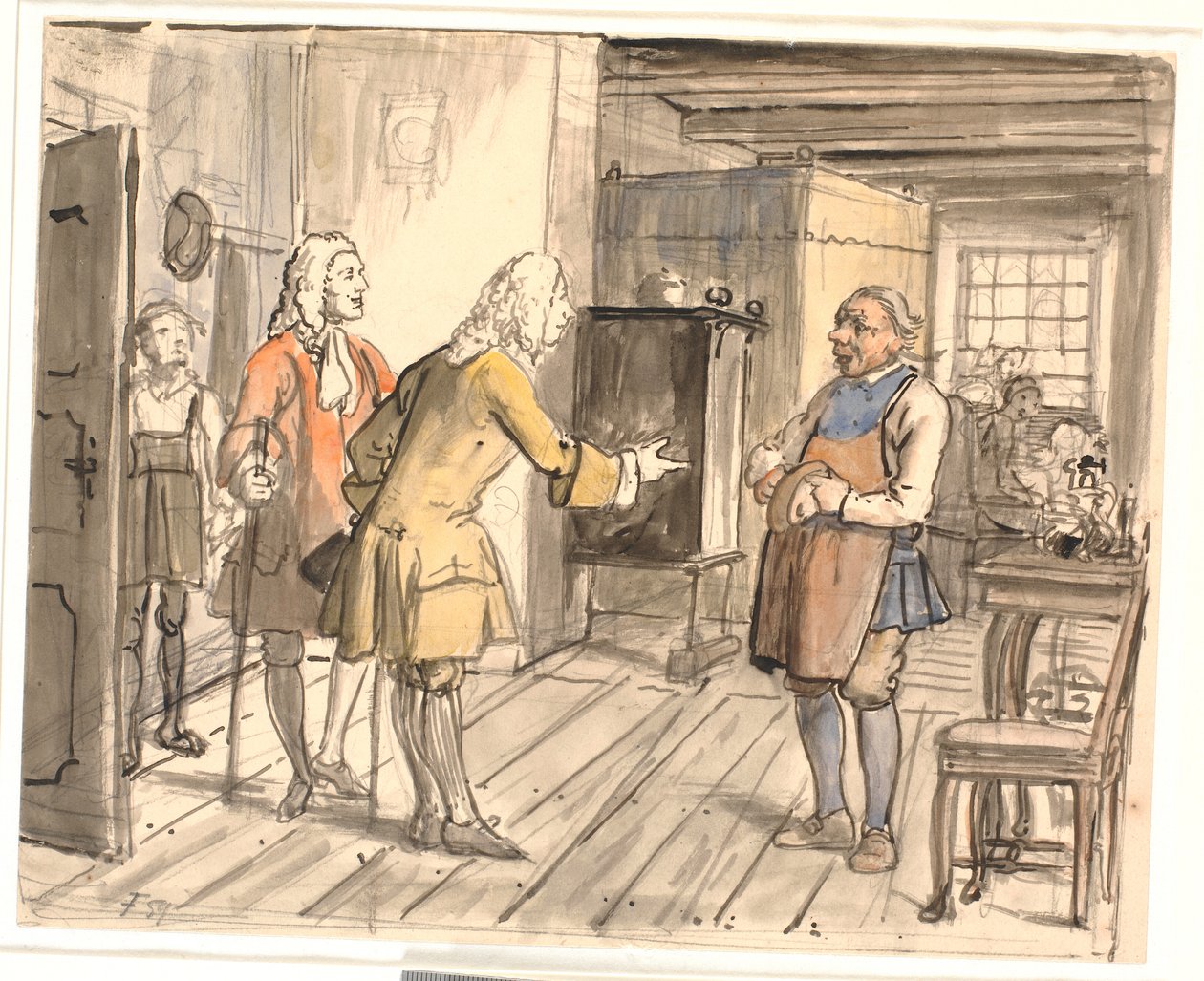 Wizyta gratulacyjna radnych. (Dzban polityczny) autorstwa Wilhelm Marstrand
