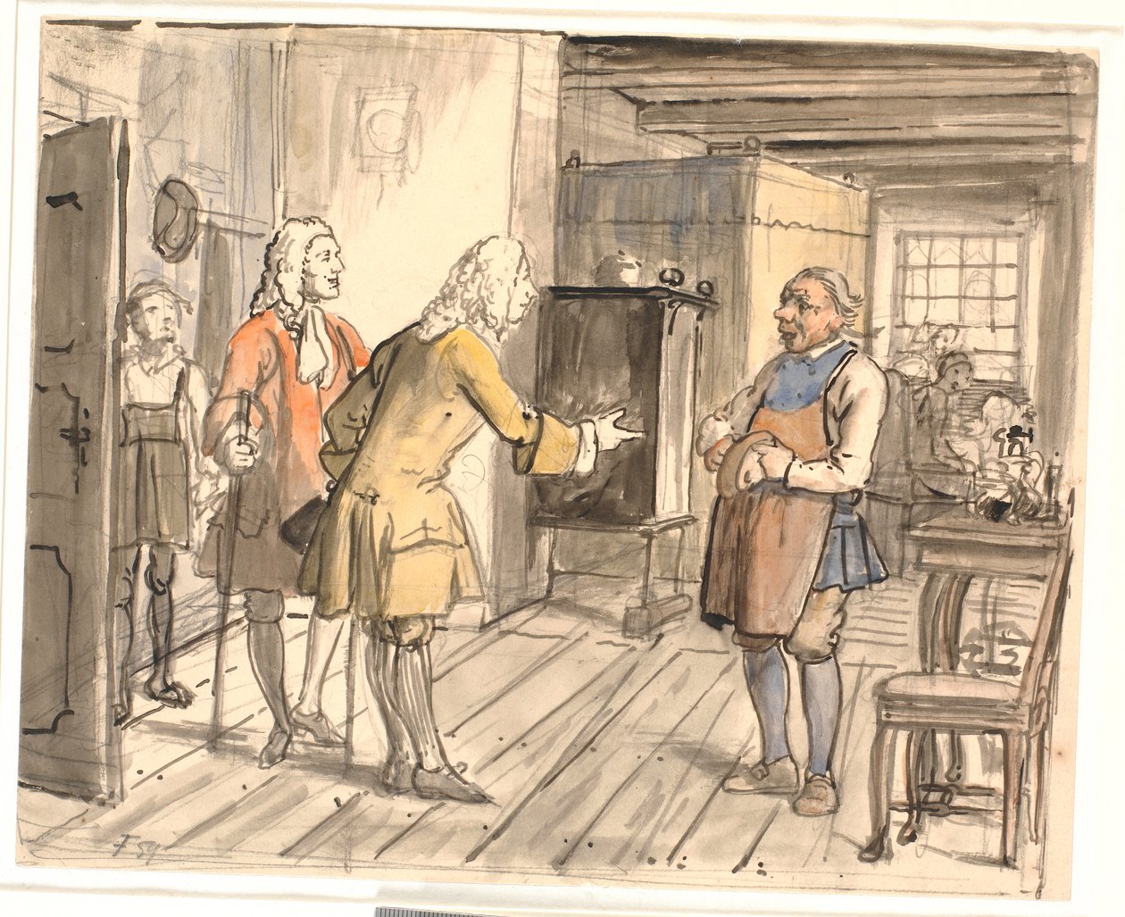 Wizyta gratulacyjna radnych. (Dzban polityczny) autorstwa Wilhelm Marstrand