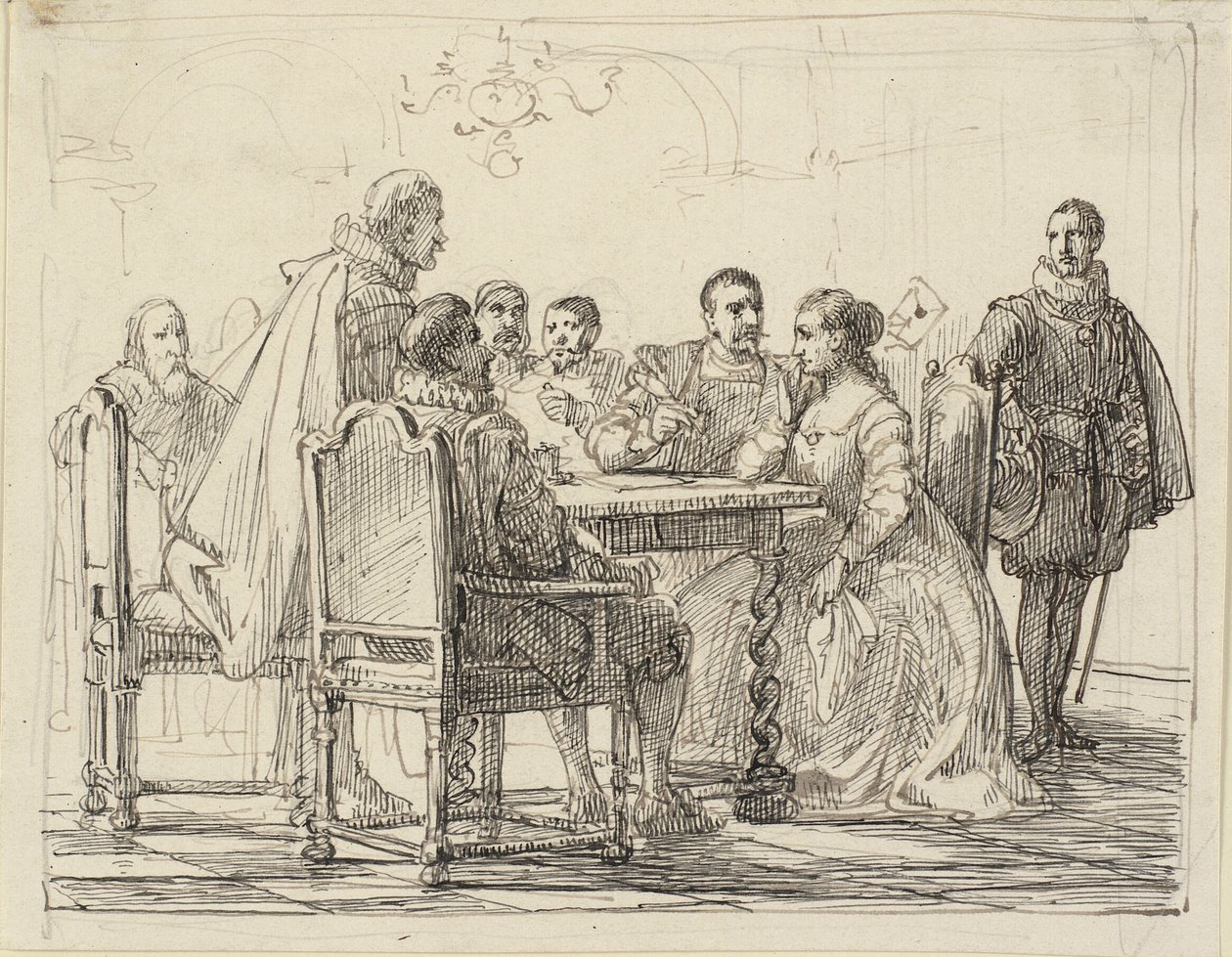 Scena firmowa, Chr. IV czas autorstwa Wilhelm Marstrand