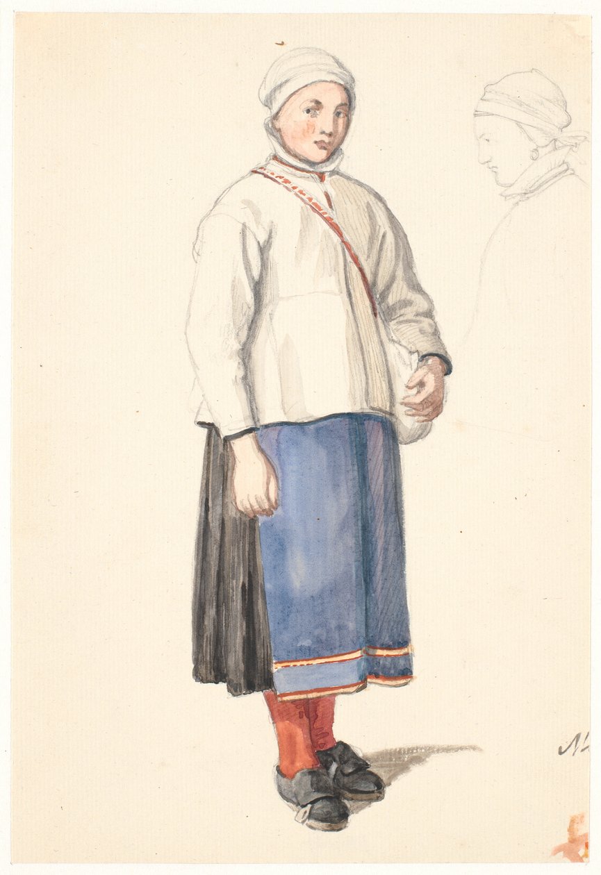 Stojąca szwedzka wieśniaczka autorstwa Wilhelm Marstrand