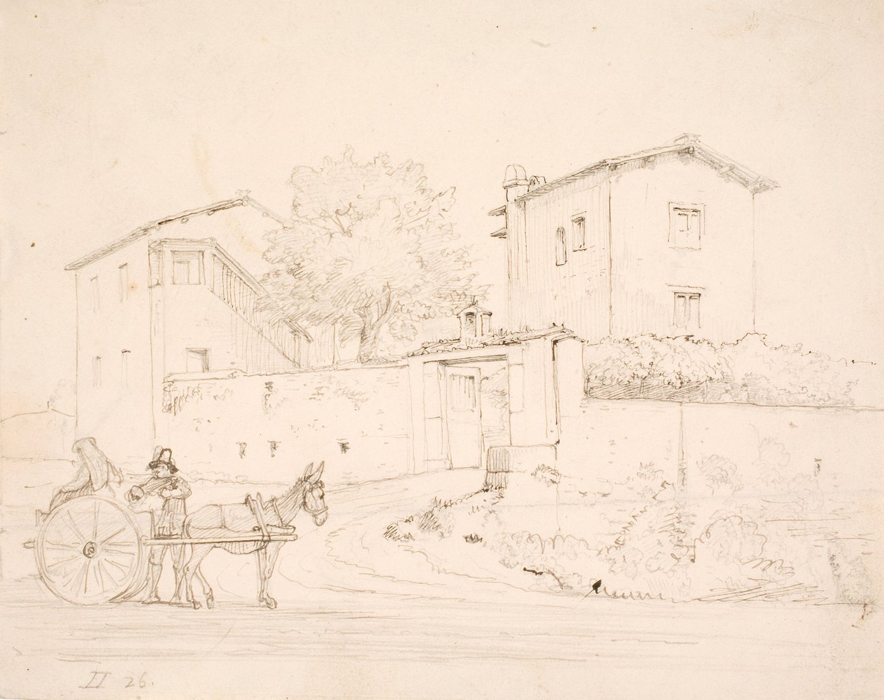 Powóz osłów przed Porta del Popolo autorstwa Wilhelm Marstrand