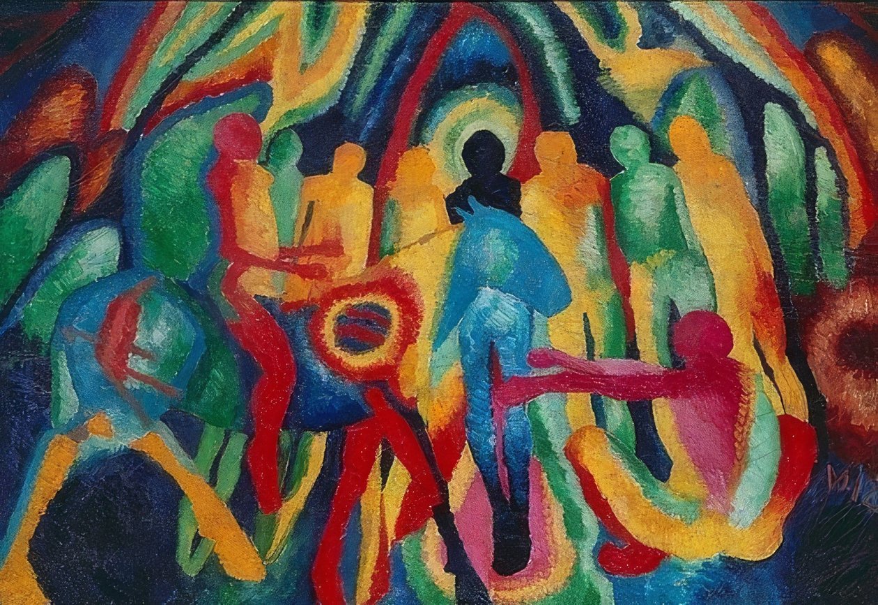 Wejście do Jerozolimy. 1912 autorstwa Wilhelm Morgner