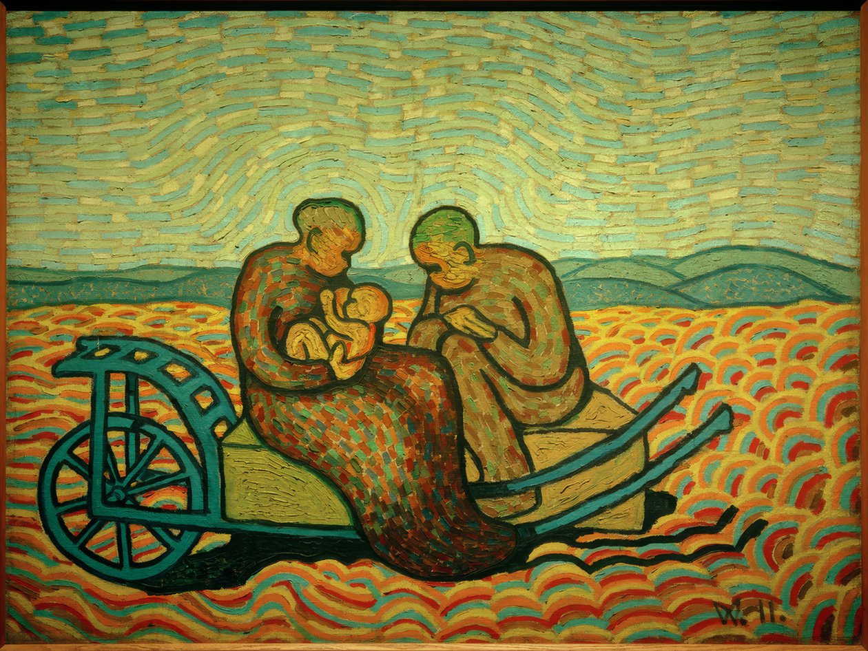 Rodzina na wózku autorstwa Wilhelm Morgner
