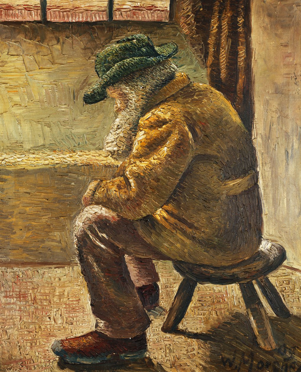 Siedząca postać; Siedząca postać, 1909 autorstwa Wilhelm Morgner