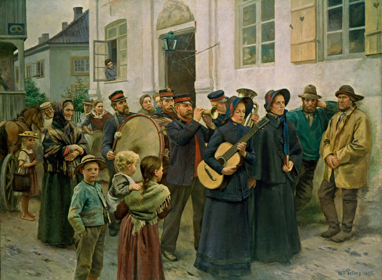 Atak sztormowy na wioskę rybacką (Armia Zbawienia w Son) autorstwa Wilhelm Peters