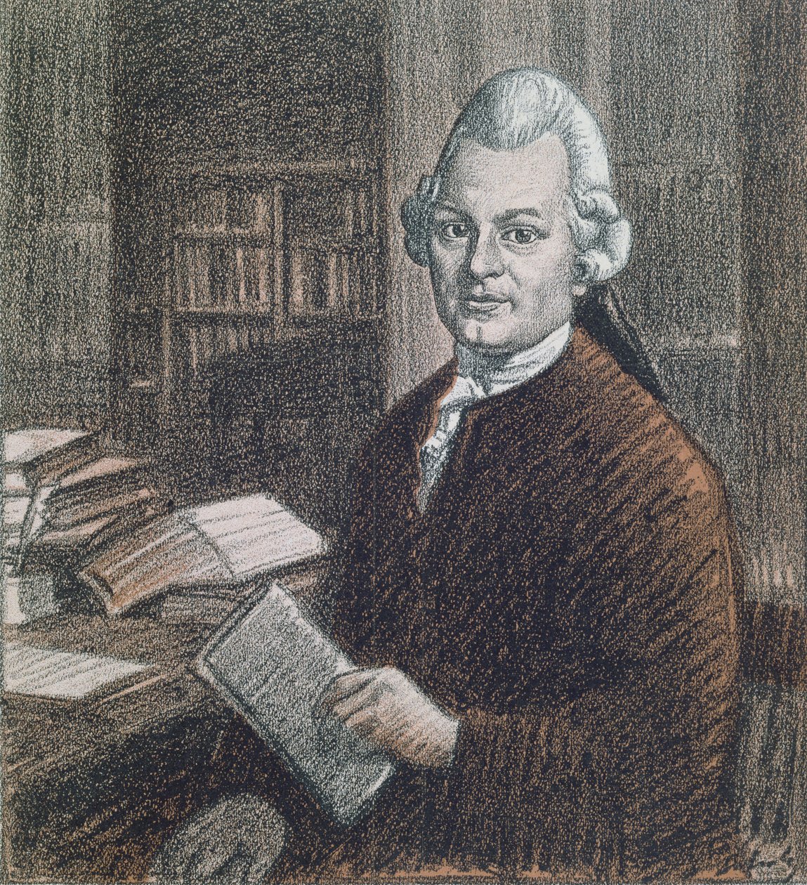 Portret Gottholda Ephraima Lessinga (1729-81), ilustracja z magazynu „Simplicissimus” autorstwa Wilhelm Schulz