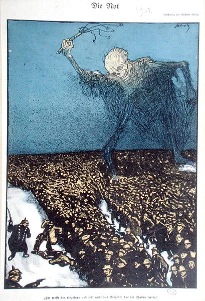 „Ubóstwo”, prosocjalistyczna karykatura krytykująca politykę Drugiego Cesarstwa Niemieckiego (1870-1914) autorstwa Wilhelm Schulz