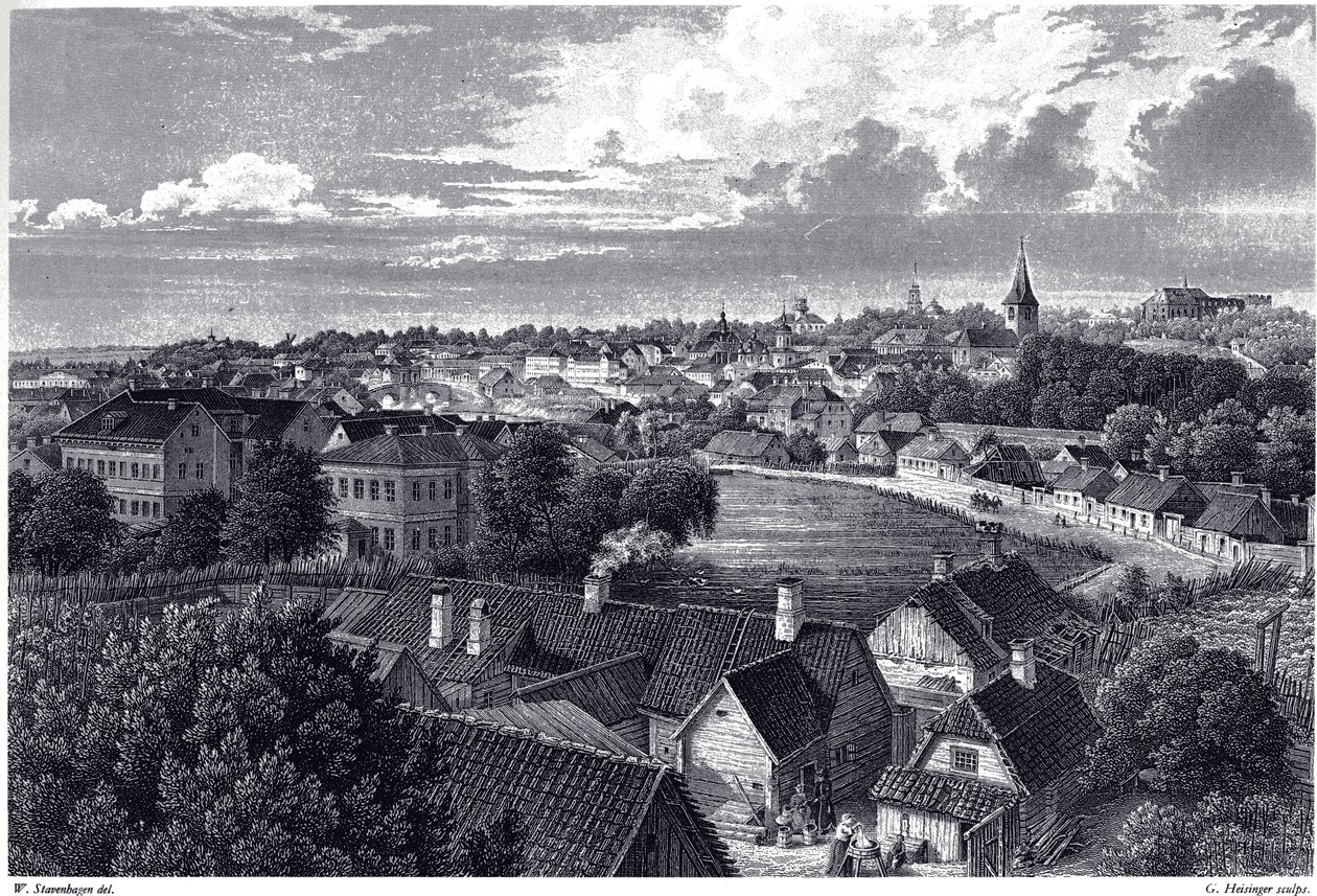 Widok na Dorpat, ok. 1900 r. 1850 autorstwa Wilhelm Siegfried Stavenhagen