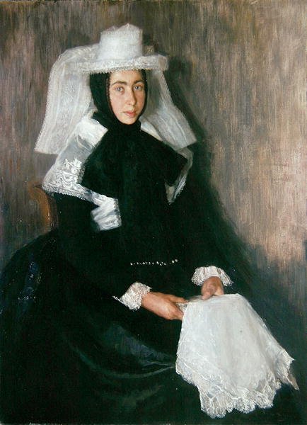 Dziewczyna z Langgoens w stroju religijnym (olej na płótnie) autorstwa Wilhelm Thielmann
