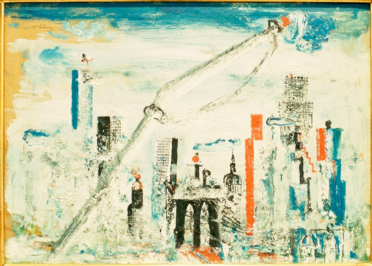 Nowy Jork, Manhattan z dźwigiem autorstwa Wilhelm Thöny