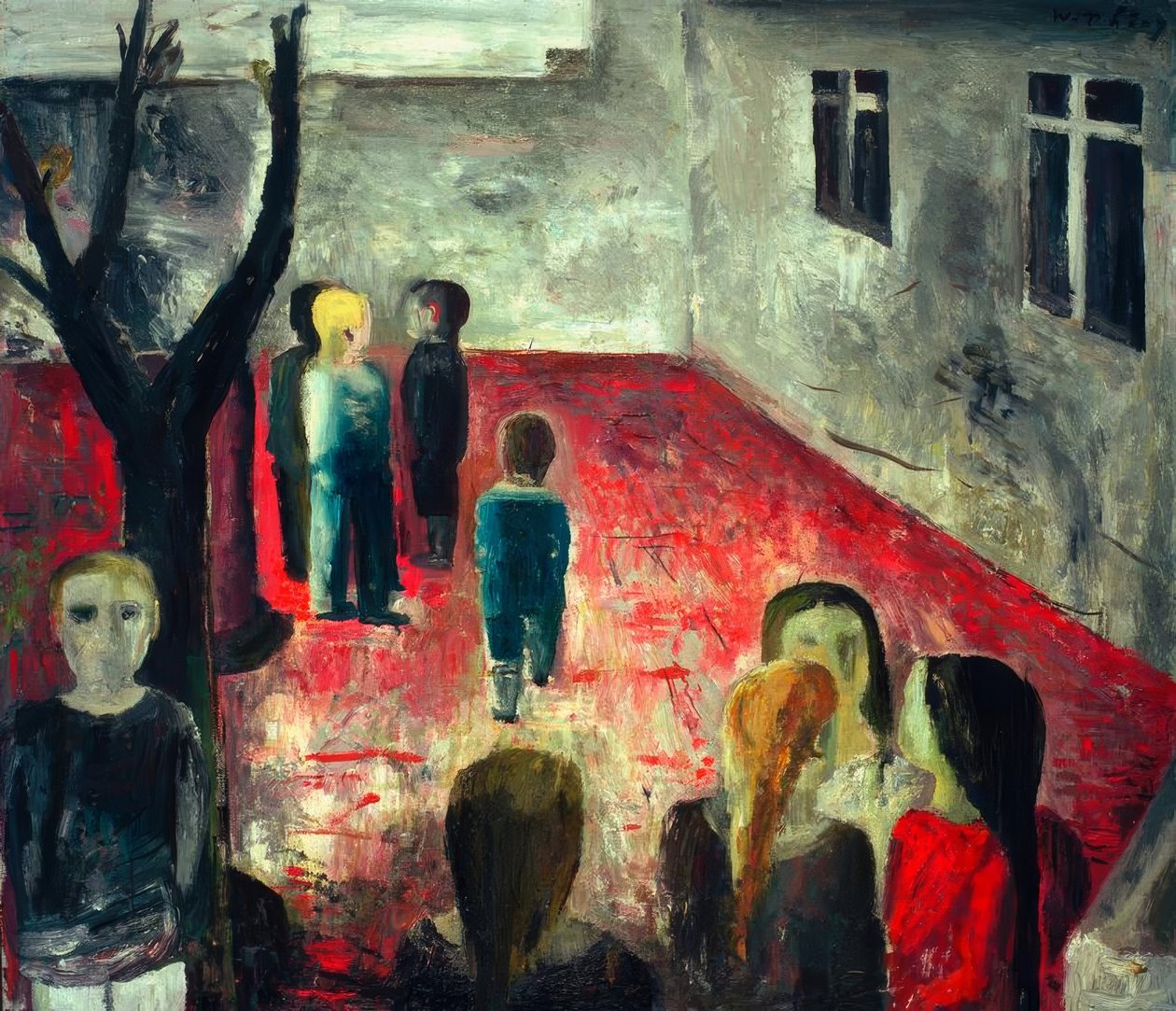 Dziedziniec szkolny przed 1930 r. autorstwa Wilhelm Thöny