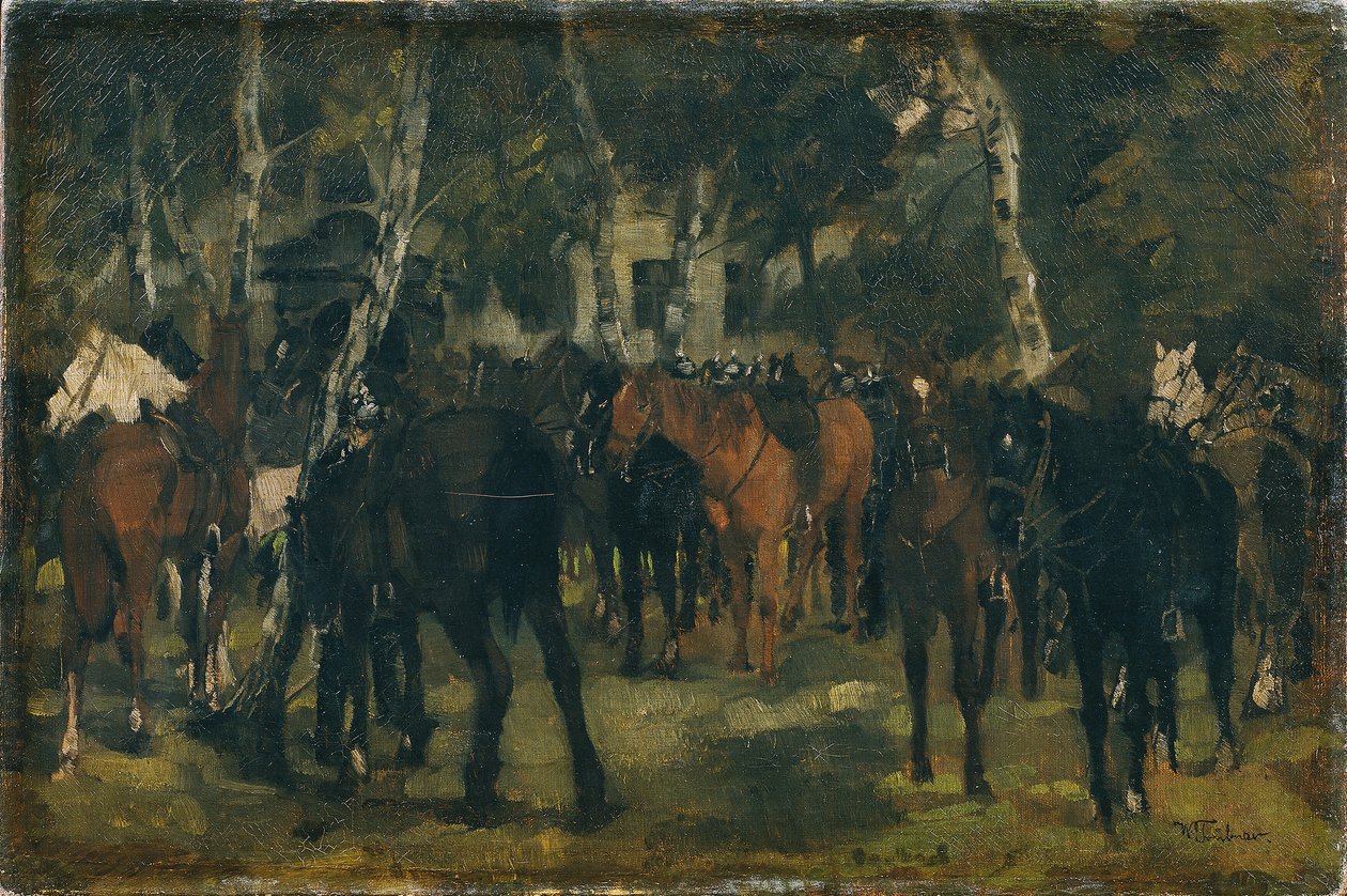 Kirasjerzy z konni autorstwa Wilhelm Trübner