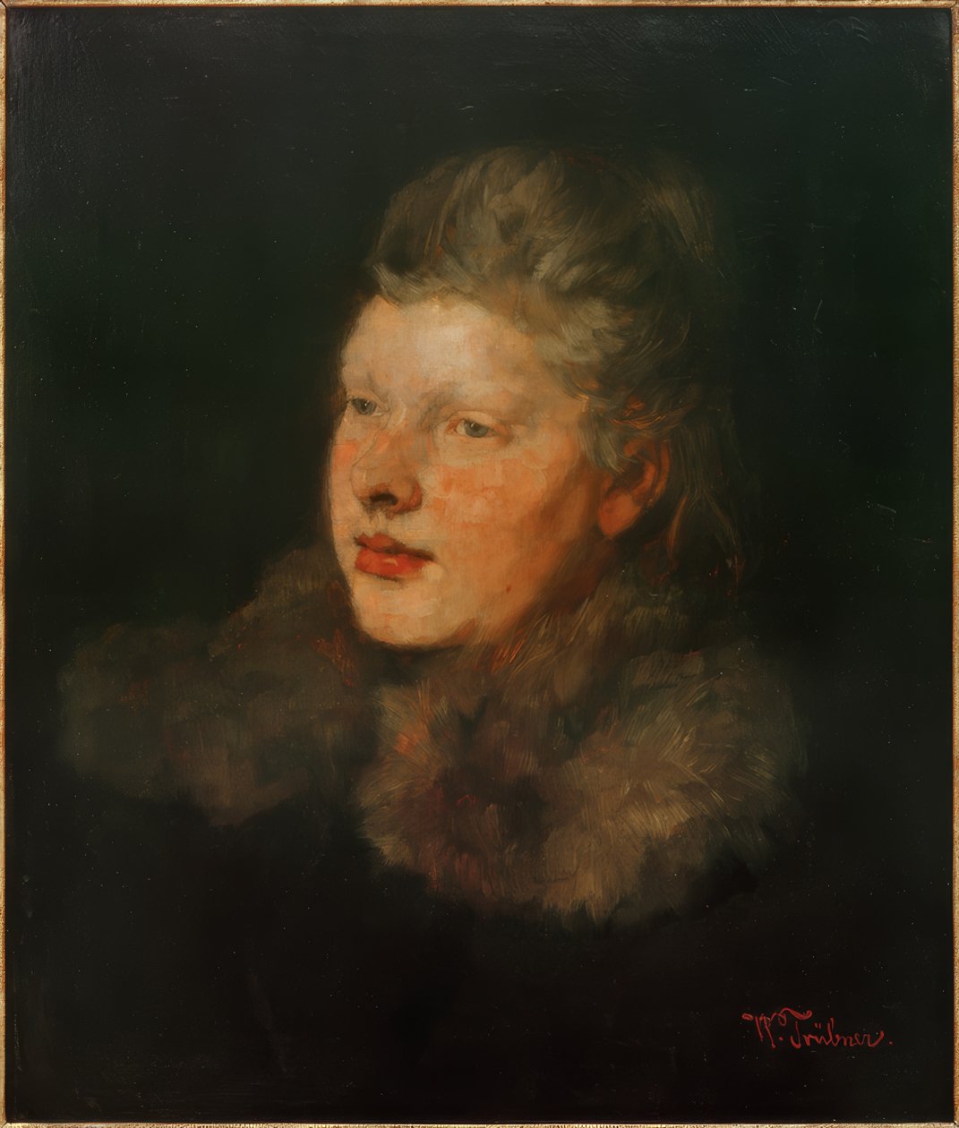 Blondynka z futrem autorstwa Wilhelm Trübner