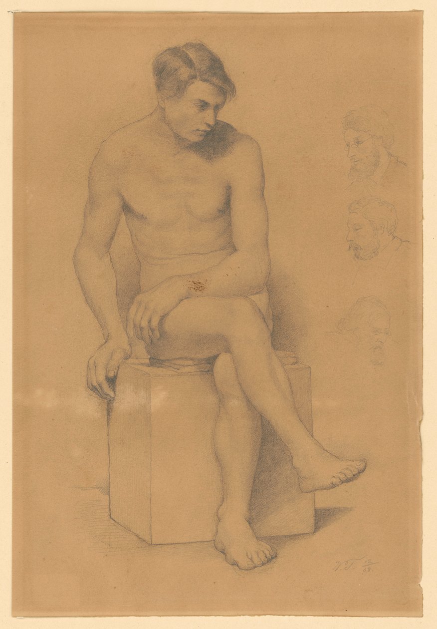 Akt męski autorstwa Wilhelm Trübner