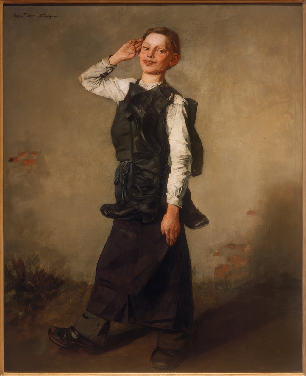 Chłopiec szewc autorstwa Wilhelm Trübner