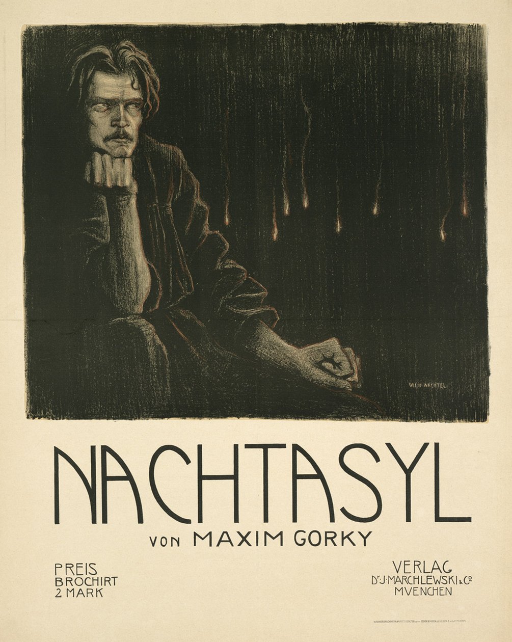 Plakat do sztuki teatralnej The Lower Depths M. Gorkiego, ok. 1930 r. 1903 autorstwa Wilhelm Wachtel