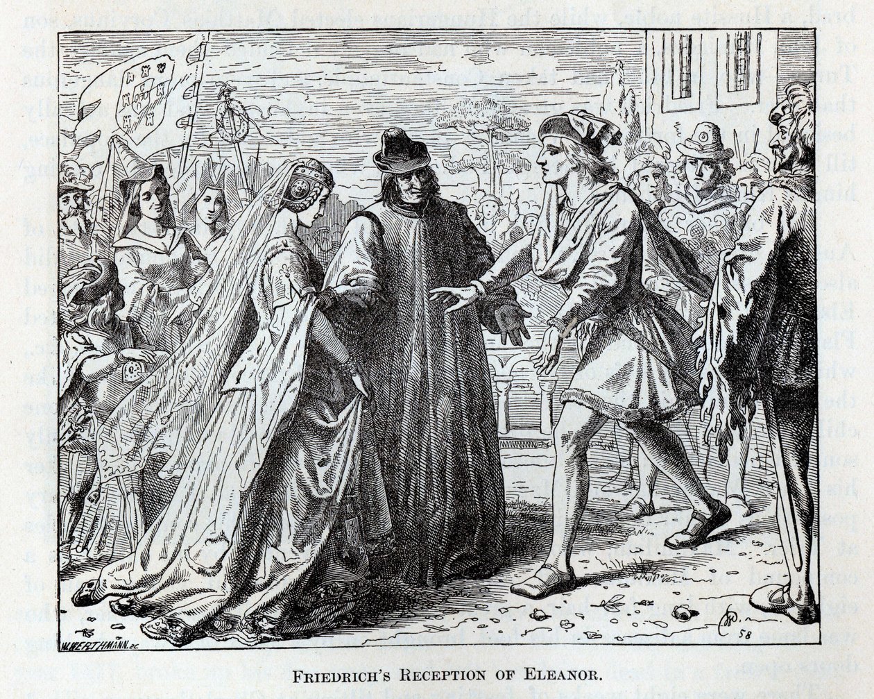 Przyjęcie Eleonory przez Friedricha, 1882 r autorstwa Wilhelm Werthmann
