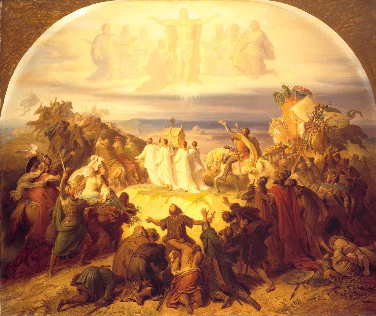 Krzyżowcy przed Jerozolimą. autorstwa Wilhelm von Kaulbach