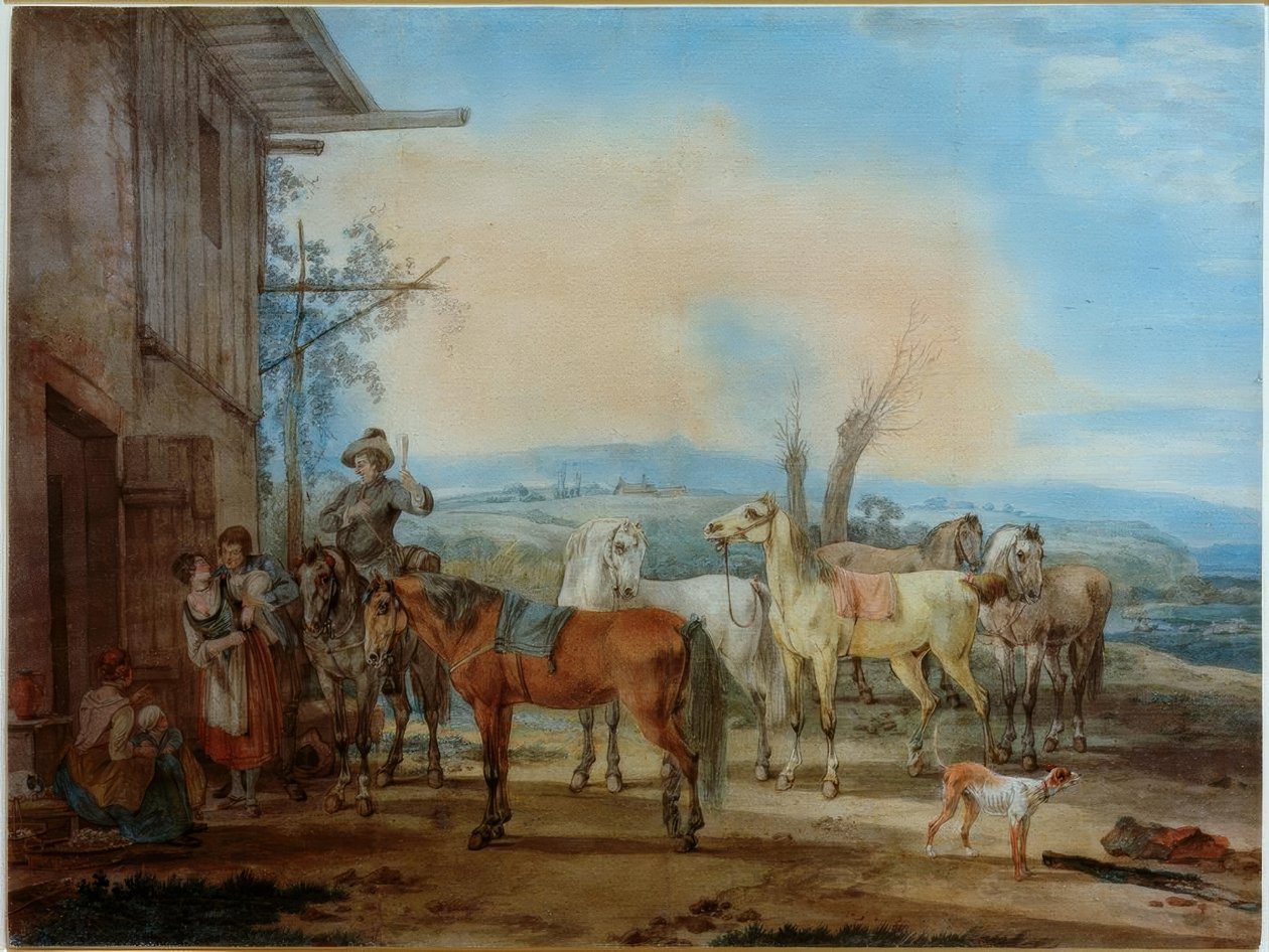 Jeździec przed tawerną autorstwa Wilhelm von Kobell