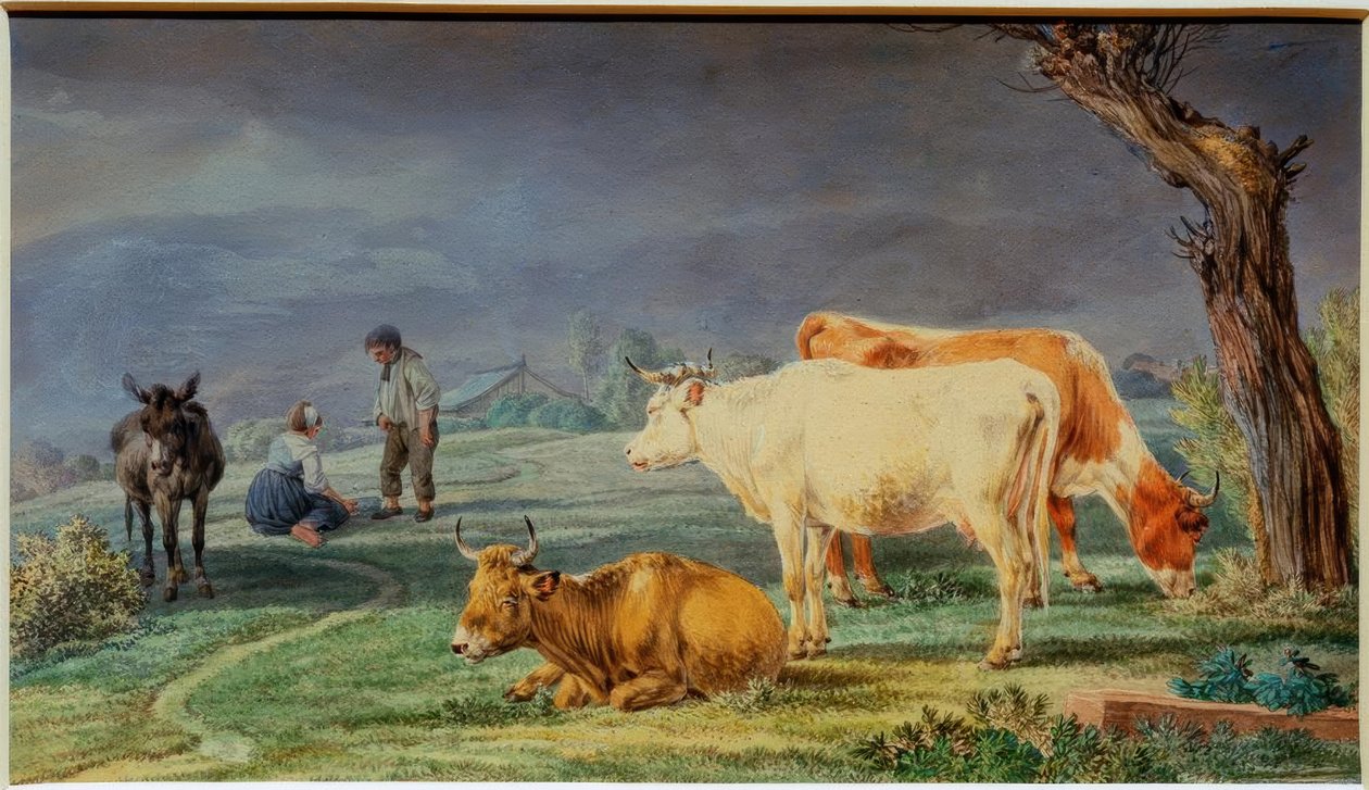 Krajobraz pastwiskowy z Bawarii Oberland autorstwa Wilhelm von Kobell