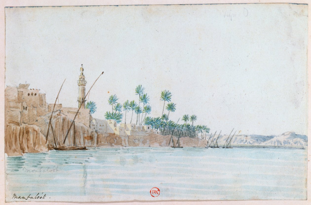 „Manfaloot, Egipt”, XIX w. autorstwa Wilkinson