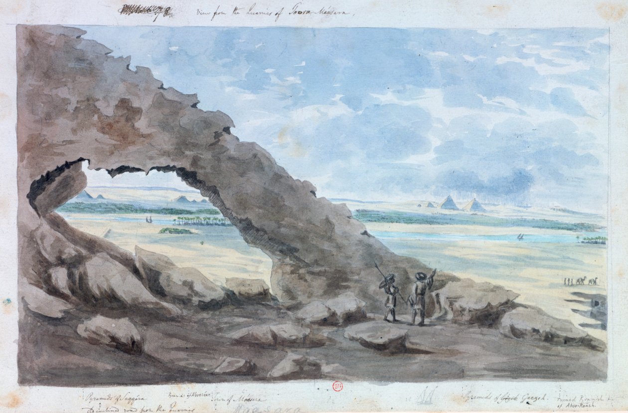 „Widok na piramidy, Egipt”, XIX w. autorstwa Wilkinson